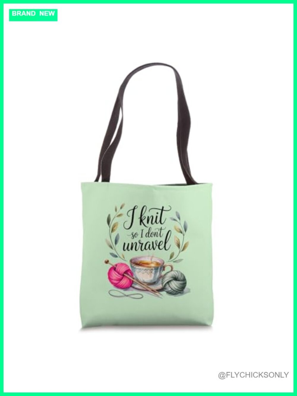 Funny Knitting Tote Bag - I Knit So I Don't Unravel Canvas Tote